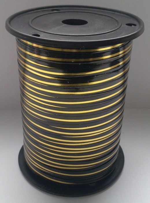 Лента с золотой полосой Черная